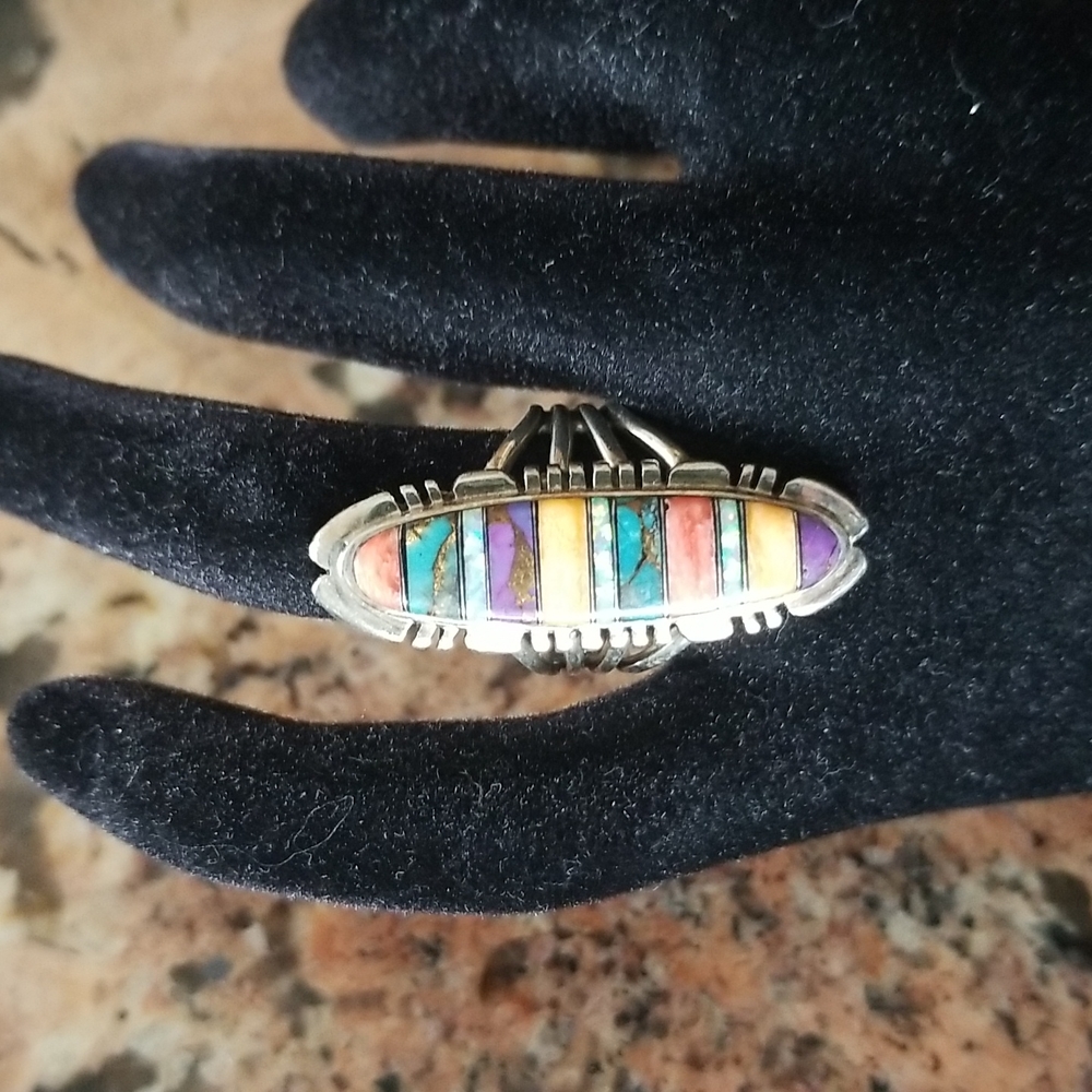 Multi colored turquoise ring
